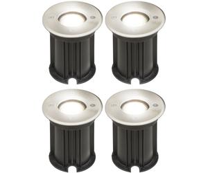 4x sol encastré spots entrée éclairage jardin inox lampes spot en set in mpoules LED