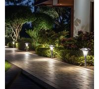 4x Solaire LED Extérieur Zone Jardin Geh Route Acier Inoxydable Lampes Pointe