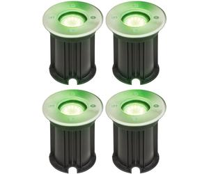 4x spots encastrés au sol télécommande allée jardin spots en acier inoxydable dimmables dans un ensemble comprenant des ampoules LED RGB