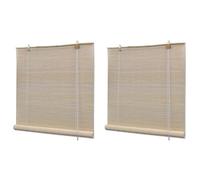4x Stores à Rouleau Bambou Naturel Roulant Occultant Enrouleur Chambre vidaXL