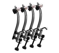 4x Support Pince Microphone pour Kits de Batterie Percussion Snaredrum Tom Mic