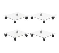 4x Supports Roulants à Plantes 35x35 cm Carré Verre Trempé Chariots vidaXL