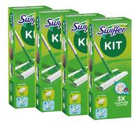 4x Swiffer Sol Set D'Initiation (Piquet Incl. 8 Sèche Seviette + 3 Trempé