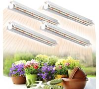 4x T5 LED Lampe pour plantes spectre complet Lumière pour plantes extensible Lampe de croissance pour plantes d'intérieur