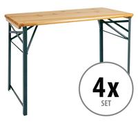 4x Table Jardin Terasse Pliable Bois Extérieure Meuble Camping Balcon Fête 119cm