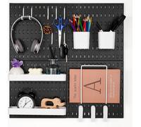 4x Tableau à outils perforé - Tableau à fiches 28x28cm avec accessoires - Organisation et rangement pour l'atelier