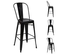 4x tabouret de bar MENDLER HWC-A73 métal design industriel noir Noir G