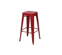 Mendler 4X Tabouret de Bar HWC-A73, Chaise de comptoir, métal, empilable, Design Industriel - Rouge