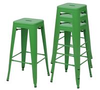 4x Tabouret De Bar Hwc-A73, Pour Comptoir, Métal, Style Industriel, Empilable Vert Multicolore