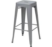 Mendler Tabouret de bar HWC-A73 métal empilable design industriel gris 4x