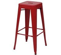 4x tabouret de bar MENDLER HWC-A73 métal empilable design industriel rouge Rouge G
