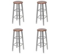 4x Tabourets de Bar MDF Siège Chaise Haute avec Repose-pied Cuisine vidaXL