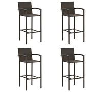 4x Tabourets de Bar Noir Résine Tressée Fauteuils Sièges Pub Comptoir vidaXL