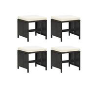 4x Tabourets de Jardin avec Coussins Repose-pieds de Patio Tabourets de Terrasse Repose-pieds d'Extérieur Résine 316748