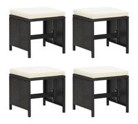 4x Tabourets de Jardin avec Coussins Repose-pieds de Patio Tabourets de Terrasse Repose-pieds d'Extérieur Résine 316748