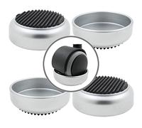 4X Tasses à roulettes/Coupelles en Couleur Argent avec Base en Caoutchouc Antidérapant - Protègent Le Sol et Empêchent Les Meubles à roulettes de Bouger - par Lifeswonderful
