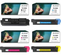 4x toner pour Kyocera TK590K-590B TK590K CMYK = noir + bleu + rouge + jaune | Remplacement pour M6026cdn M6526cdn P6026cdn