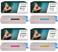 4x toner pour OKI 46-C532B 46490608 CMYK = noir + bleu + rouge + jaune | Remplacement pour C 532 DN C 542 DN MC 563 DN MC 573 DN