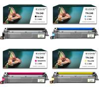 4x toners compatibles avec Brother TN248 XL | Noir + kit couleur | CHIP
