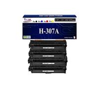 T3AZUR - 4x Toners compatibles avec CE740A, CE741A , CE742A , CE743A, 307A compatible avec HP Noir, Cyan, Magenta, Jaune