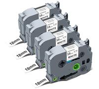 4x TZE-241 TZE241 ruban d'étiquetage 18 mm noir sur blanc pour Brother PT-D410, P710BT, P-Touch Cube, PT-D600, PT-P700, PT-P750W, PT-D450, PT-1830, PT-E550W pour rubans TZ Tape TZe 18 mm 0,7 P-Touch