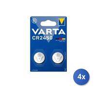 4X Varta CR2450 Pile Jetable Lithium