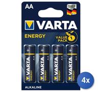 4X Varta Energy AA Pile Jetables Stilo AA Alcalines
