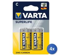 4X Varta Superlife C Pile Jetable Zinc-Carbone