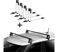 4x VDP porte-vélos ALU Premium + barres de toit VDP EVO acier compatibles avec Ford Escort 4 portes 1990-1999