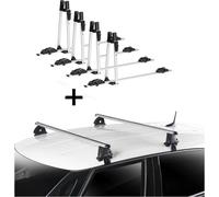 4x VDP porte-vélos ALU Premium + barres de toit VDP EVO ALU compatibles avec Fiat Bravo II 5 portes 2007-2014
