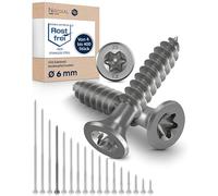 4x Vis à bois tête fraisée en Acier inoxydable Torx V2A vis inox 6x120 pour panneaux d'aggloméré Bois Filetage partiel 6mm fort 120mm long 4 pièce en acier A2