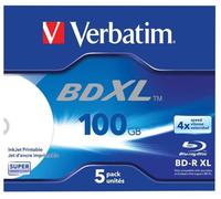 4x Vitesse Bd-R XL Large Jet Imprimable Blu-Ray Disques 5 Paquet Bijou Étui