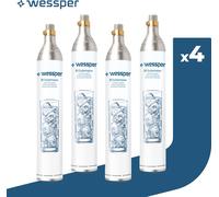 4x Wessper AquaFrizz Cartouche/cylindre pour saturateurWessper S1 Sodamaker Cartouche de CO2 pour bouteilles de 60l à visser Cylindre de réserve