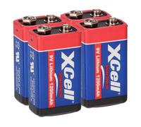 4X XCELL Lithium 9V Bloc Piles Haute Performance Pour Détecteurs De Fumée