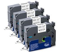 4x XemaX Ruban Compatible pour Brother P-Touch Étiquettes de Cassette TZe-211 TZ-211 AZe-211 TZc-211 Bandes 6mm Ruban Brother Ptouch pour PT-E110 H100R H110 H101C H108 E100 H100LB H105 Noir sur Blanc