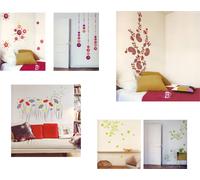 4x XL Set de stickers muraux Fleurs ornements tatouage sticker, motif:Fleurs sauvages. multicolore