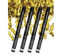4x XXL (157 cm) canon à confettis Party Popper Streamer ®Auto-décoration (serpentins dorés)