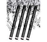 Lot de 4 canons de fête XXL (60 cm) pour décoration de voiture (serpentins argentés)