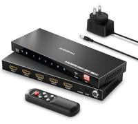 4x1 Switch HDMI 4K 120Hz avec Audio Extractor, AVIDGRAM 4 In 1 Out HDMI Switcher 2.1 with IR Télécommande, HDMI2.1 Commutateur 8K@60Hz, Soutien 16 EDlD Modes, HDCP2.3/2.2, HDR10, 3D, 48Gbps, VRR, ALLM