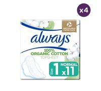 4x11 Serviettes Hygiéniques Always Cotton Protection Normal