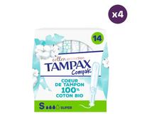 4x14 Tampons Compak Cotton Protection Régulier Tampax