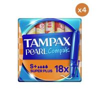 4x18 Tampax Pearl Compak Super Plus Tampons Applicateur