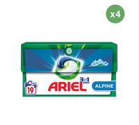 4x19 pods alpine, lessive en capsules ariel