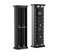 4x21700 Boîtier d'alimentation pour batteries au lithium plates - Boîtier en ABS transparent avec double sortie USB-C PD 22,5 W, écran LED et design modulaire réutilisable (noir)