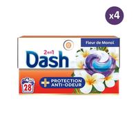 Dash 2-en-1 PODS Lessive Capsules, 112 Lavages (4x28 Tablettes),Fleurs de Monoï, Protection Anti Odeur Ultra Nettoyant Et Fraîcheur Longue Durée, Élimine Les Taches Incrustées, Fabriqué en France