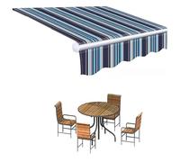4x3.5m Toile De Rechange Store Banne, 5x3.5m Tissu De Remplacement Pour Auvent, Toile D'Auvent Couverture De Rechange Pour Store Banne, Voile D'Ombrage Pour Jardin Terrass Balcon(Blue,5x2.5m/16.4x8.2f