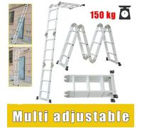 4x3 90cm Échelle Pliante Télescopique Aluminium Multifonction Escabeau à Haute Résistance