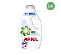 4x34 lavages peau sensible, lessive liquide ariel