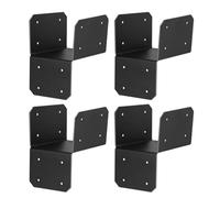 4x4 Brackets, Heavy Duty Joist Connector Set, 4-Piece Beam Tie Brace, High-Load Post Caps for Patio, Carport, Fence, Roof Framing, Backyard Pavilion, Outdoor Structure Support