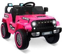 4x4 électrique Enfant 12V avec Télécommande, 2xMoteurs,pour 3-8 Ans,Rose | Voiture électrique Enfant avec Phares LED,Musique,Klaxon,Conteuse d‘histoires,Bluetooth,2 Vitesse,pour Tour Terrain